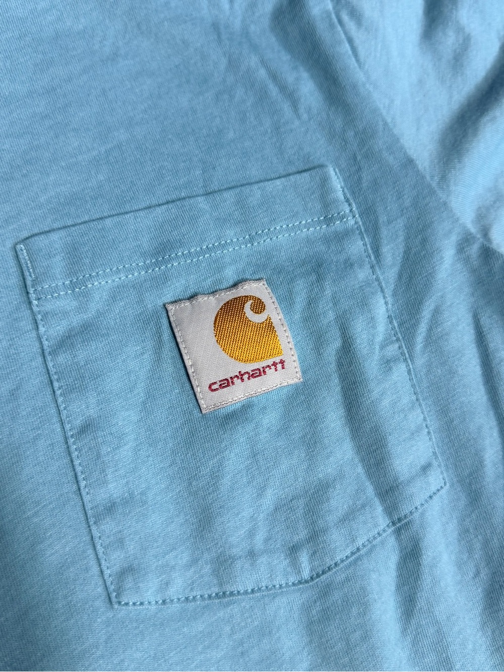 Carhartt Michigan Heritage Long Sleeve Pocket T-Shirt Light Blue Boys Medium - Picture 4 of 6